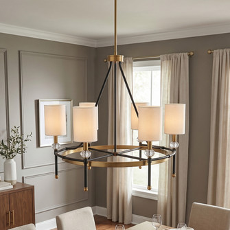 Tivoli 6-Light Chandelier in Matte Black with Warm Brass Accents (128|1-1893-6-143)