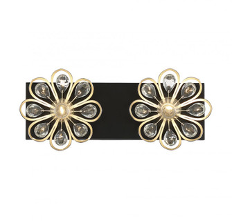 Poppy 2-Light Bathroom Vanity Light in Matte Black with Satin Nickel Accents (128|8-1724-2-66)