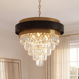 Marquise 4-Light Chandelier in Matte Black with Warm Brass Accents (128|1-1669-4-143)