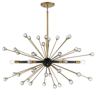 Ariel 6-Light Oval Chandelier in Como Black with Gold Accents (128|1-1858-6-62)