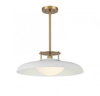 Gavin 1-Light Pendant in White with Warm Brass Accents (128|7-1690-1-142)