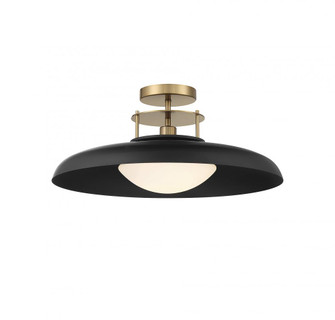Gavin 1-Light Ceiling Light in Matte Black with Warm Brass Accents (128|6-1685-1-143)