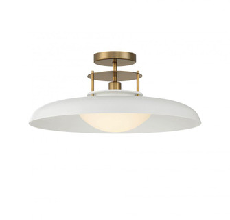 Gavin 1-Light Ceiling Light in White with Warm Brass Accents (128|6-1685-1-142)