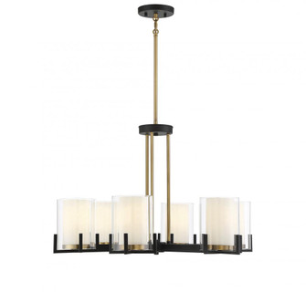 Eaton 6-Light Chandelier in Matte Black with Warm Brass Accents (128|1-1976-6-143)