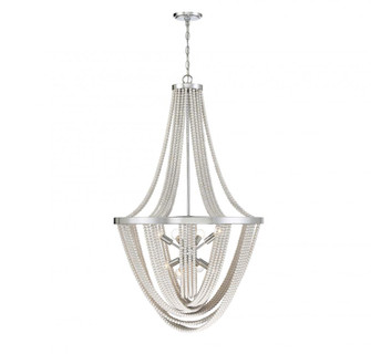 Contessa 8-Light Chandelier in Polished Chrome with Wooden Beads (128|1-1766-8-110)