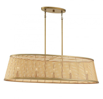 Astoria 5-Light Oval Chandelier in Natural with Burnished Brass (128|1-1770-5-200)