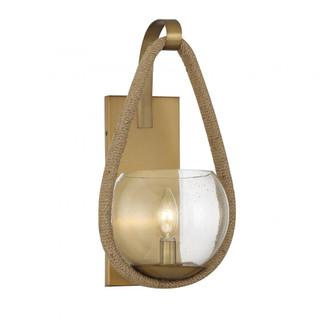 Ashe 1-Light Wall Sconce in Warm Brass and Rope (128|9-1826-1-320)