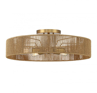 Ashe 5-Light Ceiling Light in Warm Brass and Rope (128|6-1682-5-320)