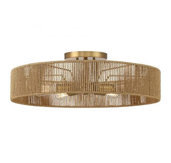 Ashe 5-Light Ceiling Light in Warm Brass and Rope (128|6-1682-5-320)