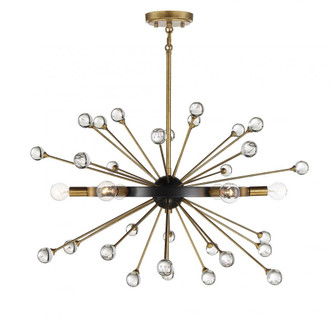 Ariel 6-Light Chandelier in Como Black with Gold Accents (128|1-1857-6-62)