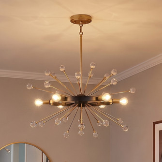 Ariel 6-Light Chandelier in Como Black with Gold Accents (128|1-1857-6-62)