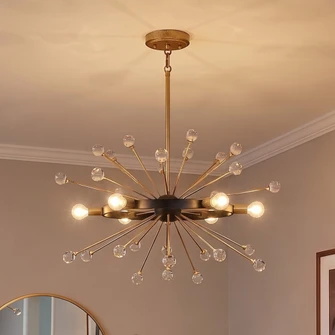 Ariel 6-Light Chandelier in Como Black with Gold Accents (128|1-1857-6-62)