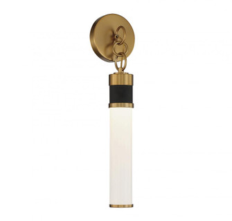 Abel LED Wall Sconce in Matte Black with Warm Brass Accents (128|9-1638-1-143)