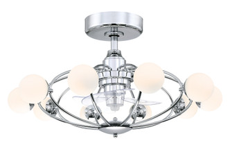 Kerring 32 inch Indoor Ceiling Fan with LED Light Kit - Chrome with Clear blades (90|FP3073CH)