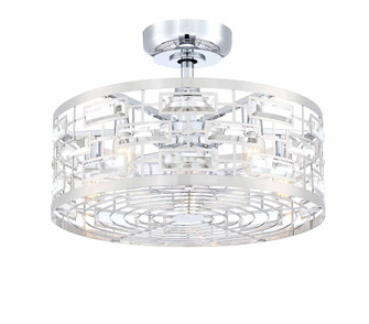 Klout 22 Inch Indoor Ceiling Fandelier with LED Light Kit - Chrome with Clear blades (90|FP3070CH)