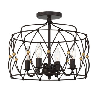 Zucca 16.5'' English Bronze + Antique Gold Semi Flush Mount (205|ZUC-A9030-EB-GA_CEILING)