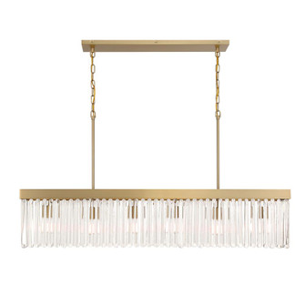 Emory 6 Light Modern Gold Linear Chandelier (205|EMO-5407-MG)