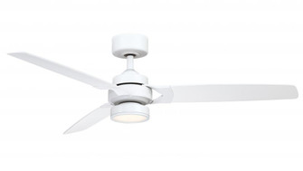 Amped 52 inch Indoor Ceiling Fan with LED Light Kit - Matte White with Matte White blades (90|FP7634MW)