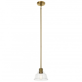 Eastmont 1 Light Mini Pendant with Clear Glass Brushed Natural Brass (2|52405BNB)