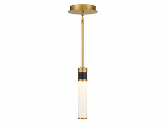 Abel LED Mini-Pendant in Matte Black with Warm Brass Accents (128|7-1643-1-143)