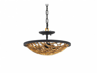 Ventura 3-Light Ceiling Light in Matte Black and Gold (128|6-9353-3-46)