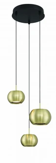 3 Light LED Pan Pendant in Coal and Brushed Gold Finish (77|P5473-884-L)