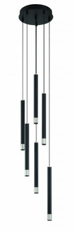 LED 6 Light Pan Pendant in Coal and Brushed Nickel Finish (77|P5404-691-L)