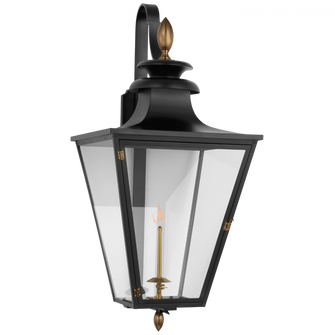 Albermarle Large Bracketed Gas Wall Lantern (279|CHO 2437BLK-CG)