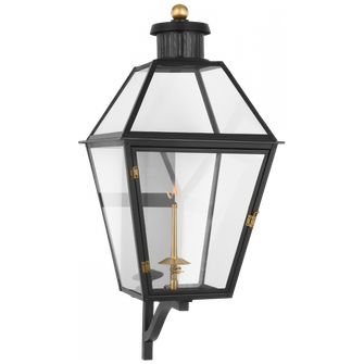 Stratford Large Bracketed Gas Wall Lantern (279|CHO 2456BLK-CG)