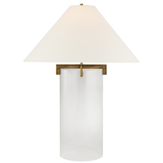 Brooks Table Lamp in Crystal and Gilded Iron with Linen Shade (279|SP 3015GI/CG-L)