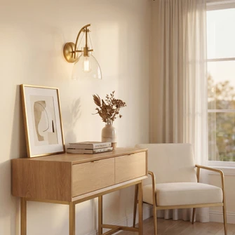 Foster 1-Light Wall Sconce in Warm Brass (128|9-7005-1-322)