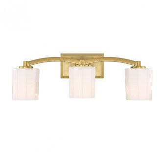 Whitney 3-Light Bathroom Vanity Light in Warm Brass (128|8-7710-3-322)
