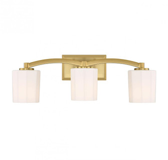 Whitney 3-Light Bathroom Vanity Light in Warm Brass (128|8-7710-3-322)