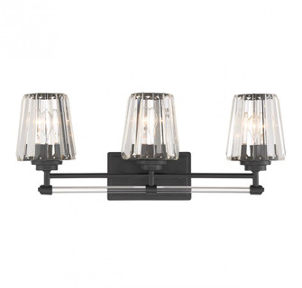 Garnet 3-Light Bathroom Vanity Light in Matte Black (128|8-6001-3-BK)