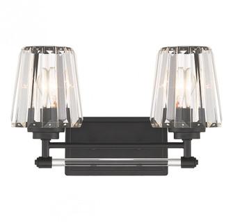 Garnet 2-Light Bathroom Vanity Light in Matte Black (128|8-6001-2-BK)