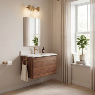 Wright 2-Light Bathroom Vanity Light in Warm Brass (128|8-3076-2-322)