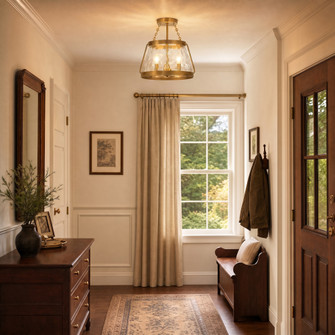 Crawford 3-Light Ceiling Light in Warm Brass (128|6-1802-3-322)