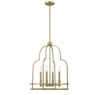 Diplomat 4-Light Pendant in Warm Brass (128|3-6612-4-322)