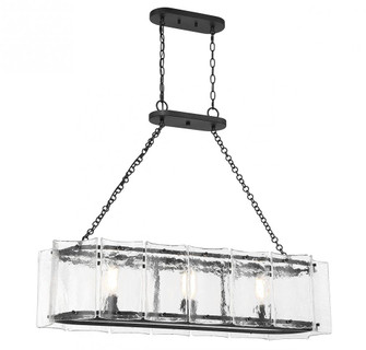 Genry 3-Light Linear Chandelier in Matte Black (128|1-8203-3-89)
