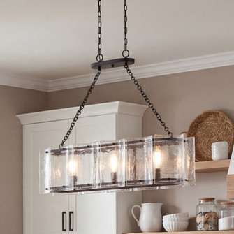 Genry 3-Light Linear Chandelier in Matte Black (128|1-8203-3-89)
