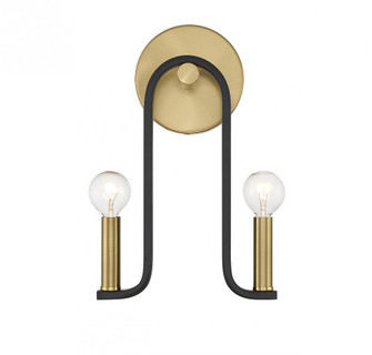Archway 2-Light Wall Sconce in Matte Black with Warm Brass Accents (128|9-5531-2-143)