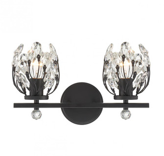 Moreno 2-Light Bathroom Vanity Light in Matte Black (128|8-6601-2-BK)