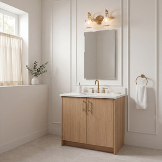 Adams 2-Light Bathroom Vanity Light in Warm Brass (128|8-4417-2-322)