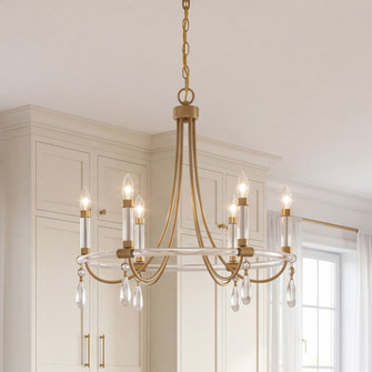 Mayfair 6-Light Chandelier in Warm Brass and Chrome (128|1-7716-6-195)