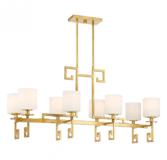 Quatrain 8-Light Linear Chandelier in True Gold (128|1-2305-8-260)