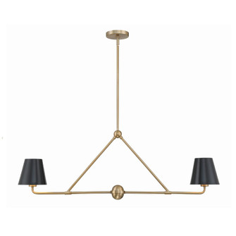 Xavier 2 Light Vibrant Gold Linear Chandelier (205|XAV-B9302-VG)