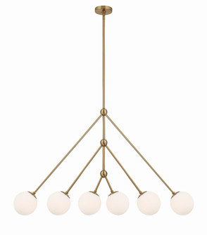 Omni 6 Light Aged Brass Chandelier (205|OMN-3006-AG)