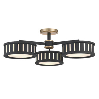 Kendal 29.25'' Vibrant Gold + Black Forged Semi Flush Mount (205|KEN-8300-VG-BF)