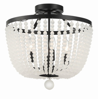 Rylee 4 Light Matte Black Frosted Beads Semi Flush Mount (205|604-MK-FR_CEILING)