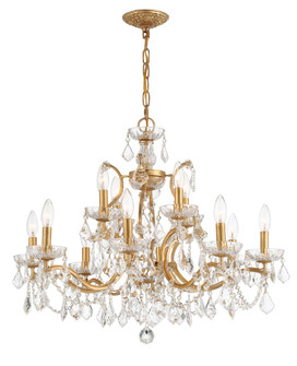 Filmore 12 Light Hand Cut Crystal Antique Gold Chandelier (205|4456-GA-CL-MWP)